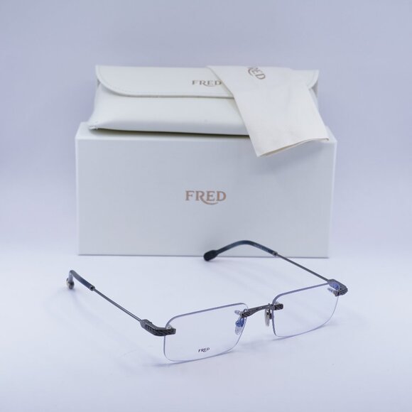 Fred FG50012U 006 Rectangle 56mm Eyeglasses - Gunmetal - Picture 1 of 10